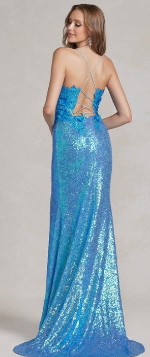 open lace back dress Clarisse 810826 Black/Gold Prom Dress  PROM BAE